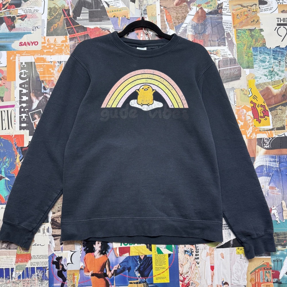 Port & Company Gudetama "Gude Vibes" Graphic Sweatshirt‎ Black Size Medium